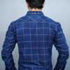 Classic Navy Blue Check Shirts - Image 3