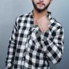 White & Black Casual Button Down Check Shirts - Image 3