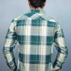 White & Green Casual Button Down Check Shirts - Image 2