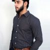 Black & Grey Micro Check Formal Shirts - Image 4