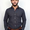 Black & Grey Micro Check Formal Shirts - Image 2