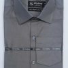 Grey Plain Formal Shirts - Image 2