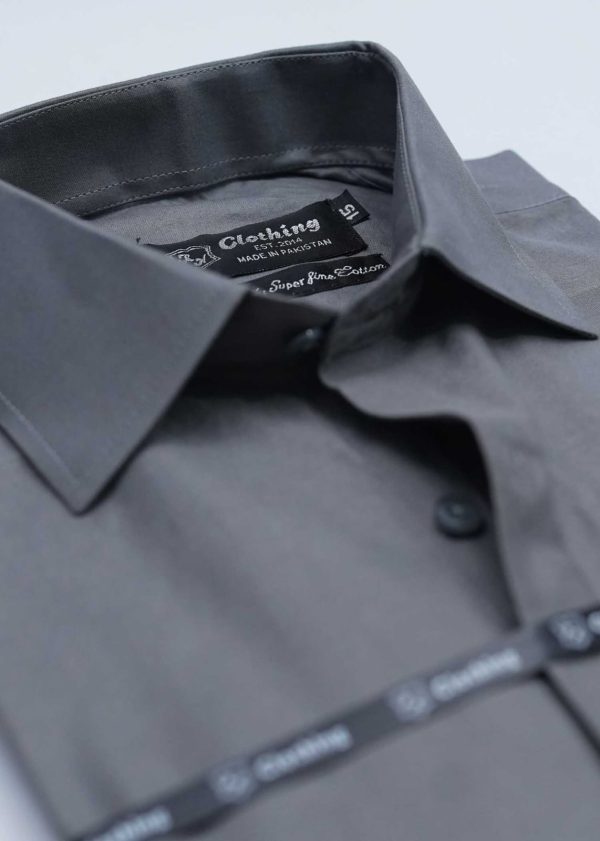 Grey Plain Formal Shirts