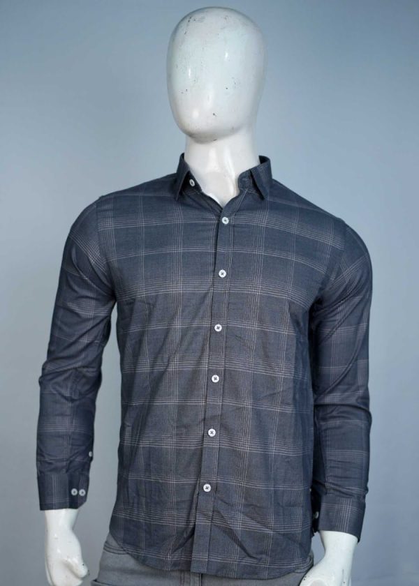 Men's Grey Bold Check Shirt