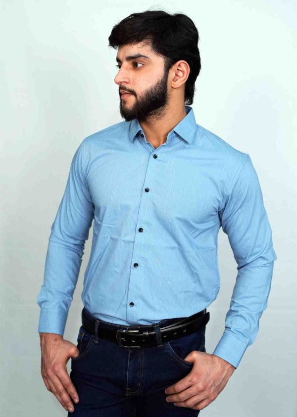 Aqua Blue Trendy Cotton Shirt