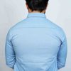 Aqua Blue Trendy Cotton Shirt - Image 2