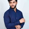 Stylish Navy Blue button down shirts - Image 2