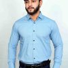 Aqua Blue Trendy Cotton Shirt - Image 3