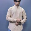 Casual Beige kurti collar shirts - Image 3